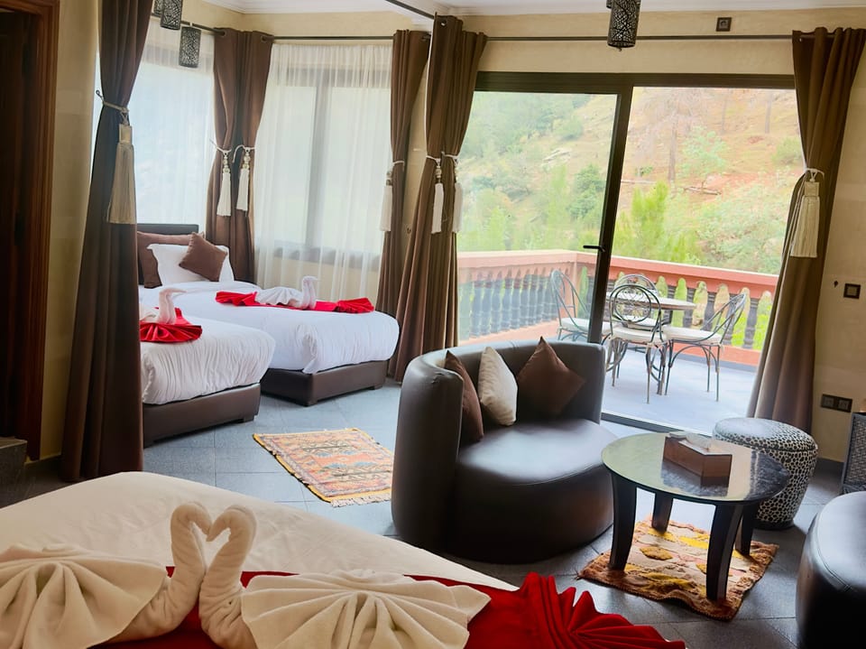 Comfort Quadruple Room | Premium bedding, blackout drapes, soundproofing, iron/ironing board
