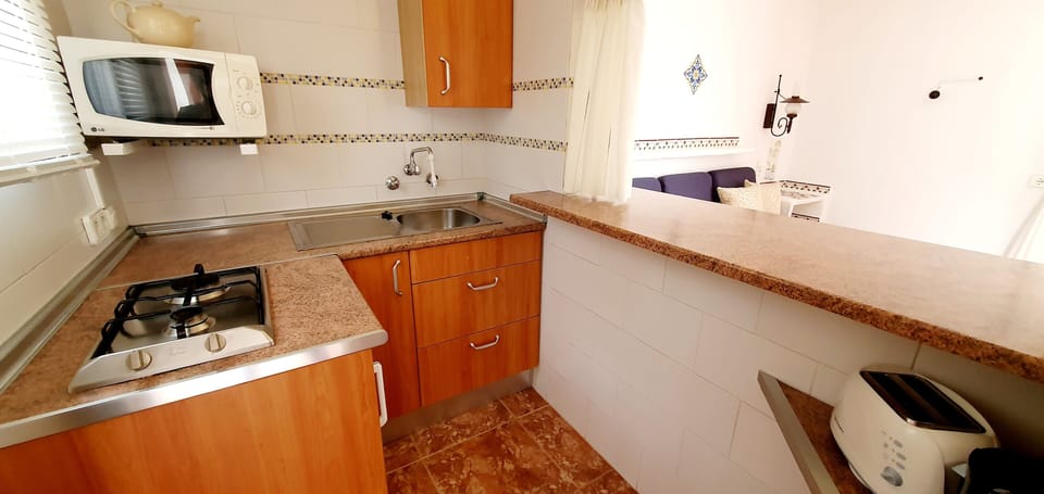 Classic Apartment, 1 Bedroom, Kitchen, Poolside | Private kitchen | Fridge, microwave, stovetop, electric kettle