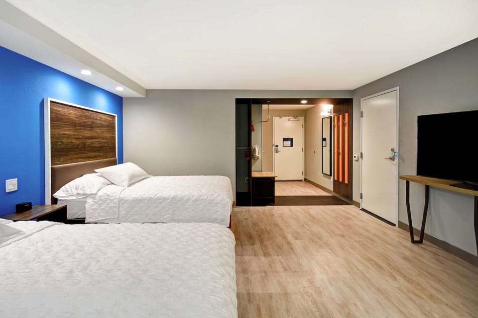 Room, 2 Queen Beds, Accessible (Hearing, Roll-in Shower) | 1 bedroom, blackout drapes, iron/ironing board, free WiFi