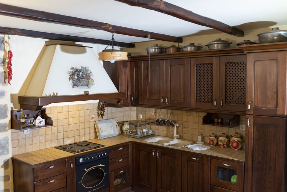 Traditional Apartment, 2 Bedrooms, Fireplace (Oneiro) | Private kitchen | Fridge, oven, stovetop, coffee/tea maker
