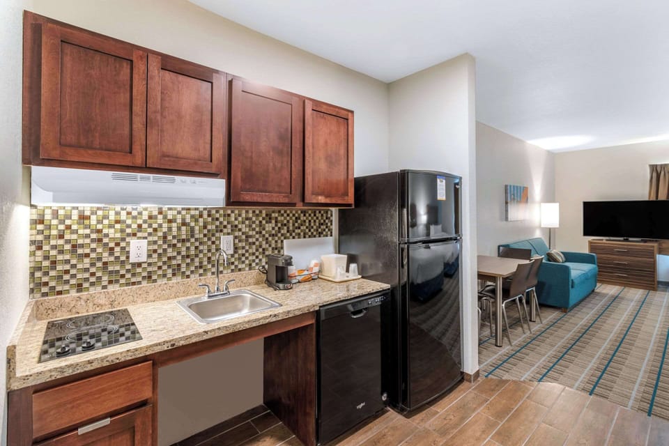 1 bedroom, laptop workspace, blackout drapes, iron/ironing board