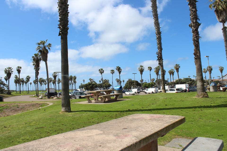 Family friendly park area with picnic benches steps from the condo