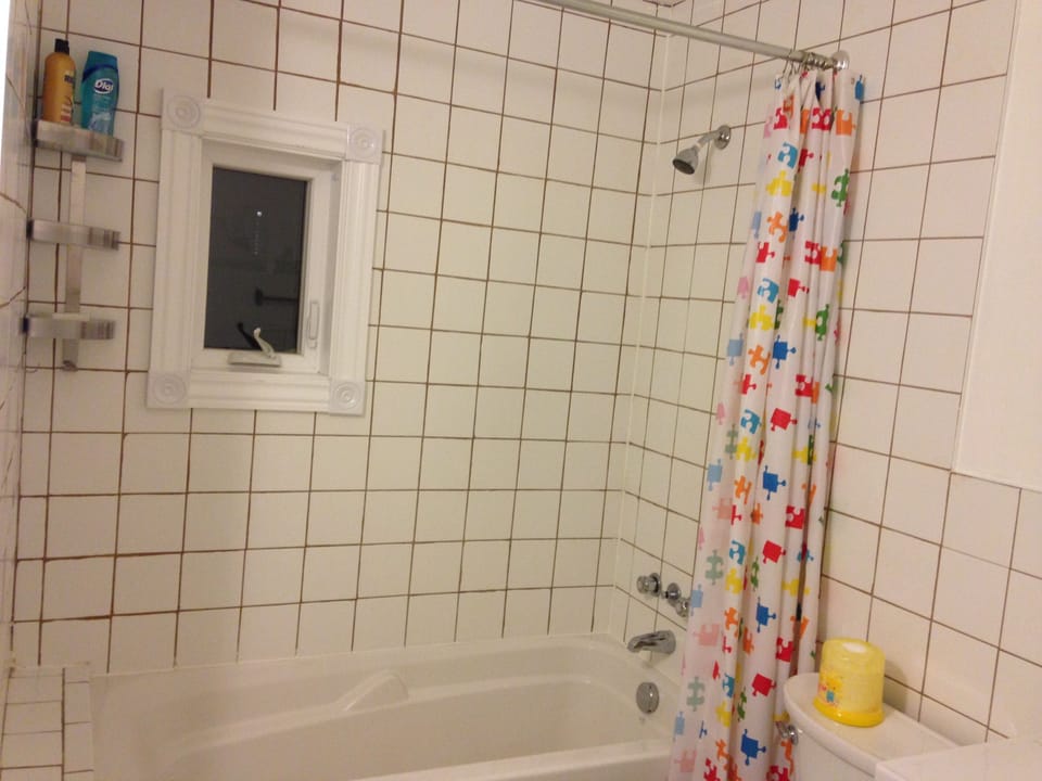 Basic Room, 1 Double Bed | Bathroom | Combined shower/tub, free toiletries, hair dryer (on request), towels