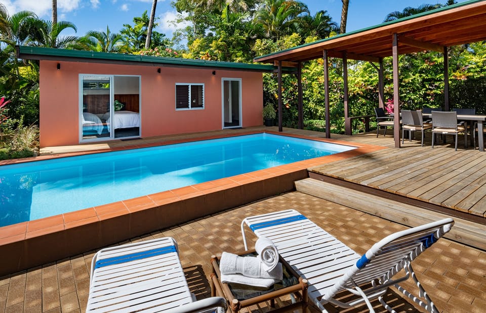 Pool deck and new room