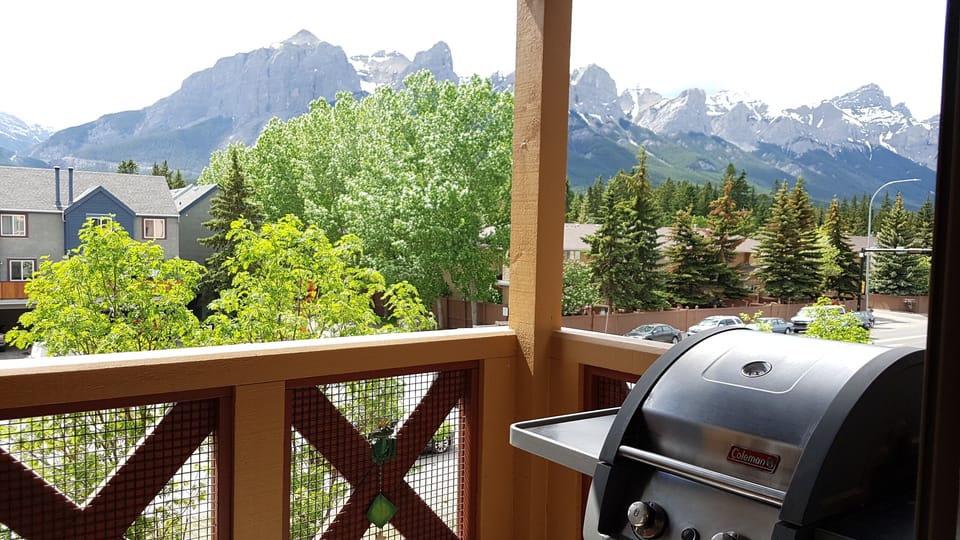 Gas bbq on the cozy deck