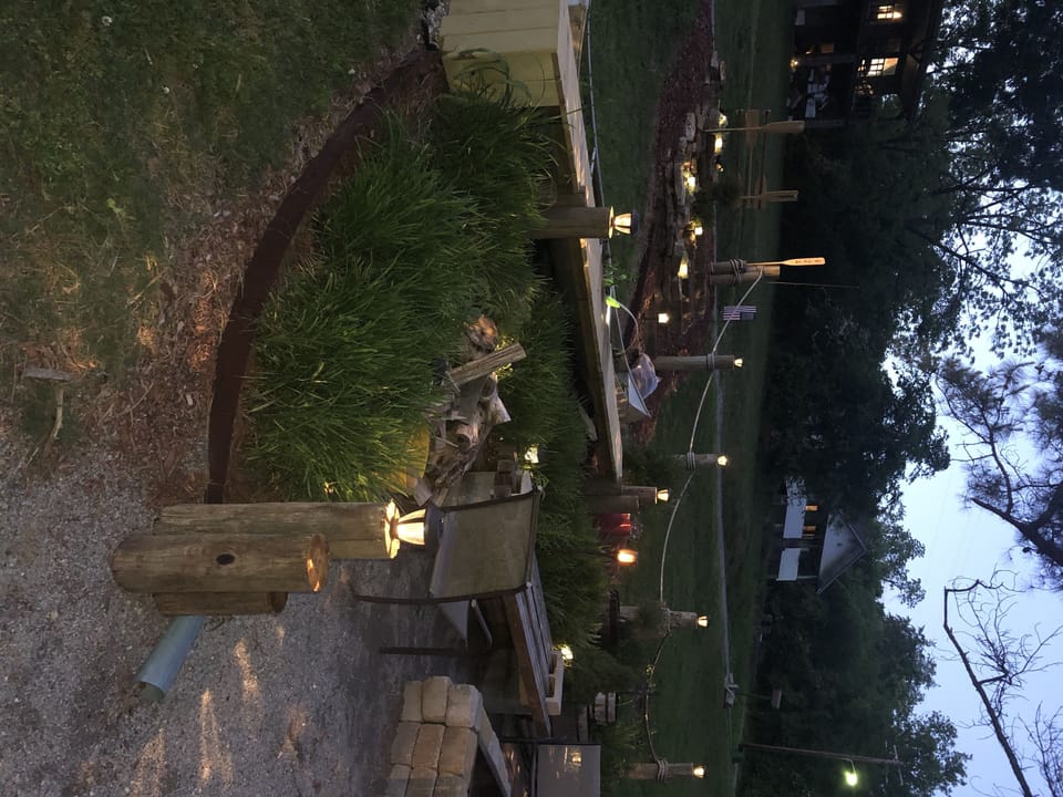 fire pit area at night