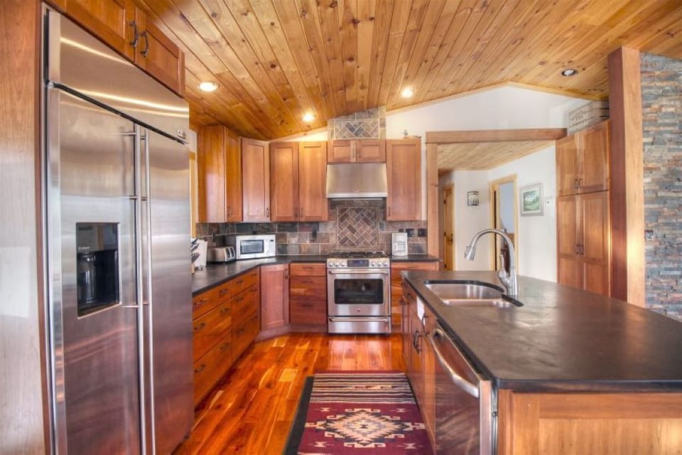 Kitchen with gas stove