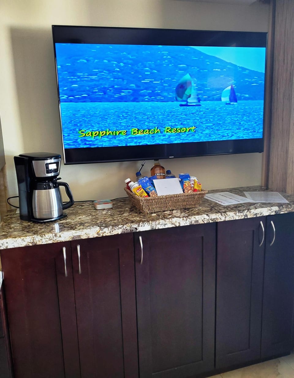 Great flat screen television with swivel mount for viewing at any angle.