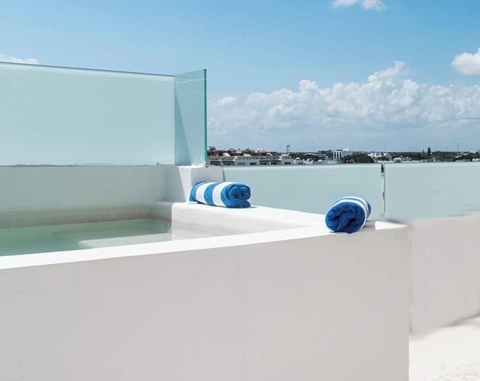 Mini dipping pool on the private rooftop. No jets or hot water, just to refresh under the hot sun!
