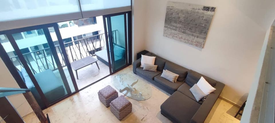 Living room with balcony