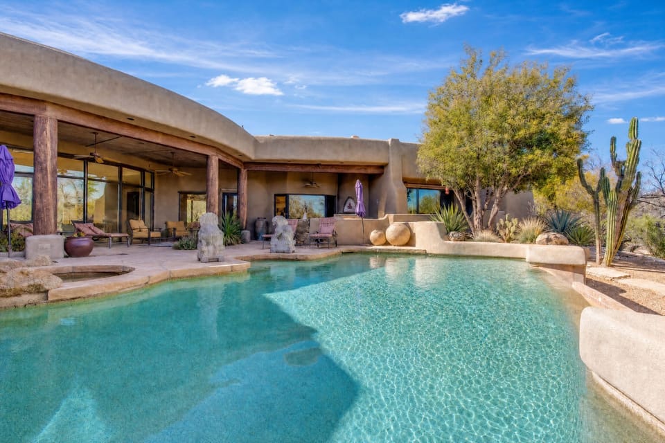 Backyard Area of the Property - Pool, Lounge Chairs...All in Privacy