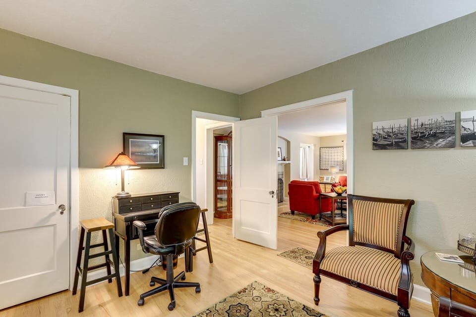 Study/Den.  Door open to hallway upstairs bathroom and master bedroom. 