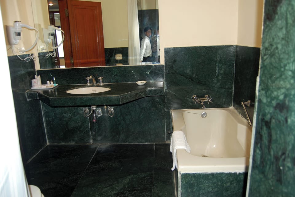 Separate tub and shower, jetted tub, rainfall showerhead