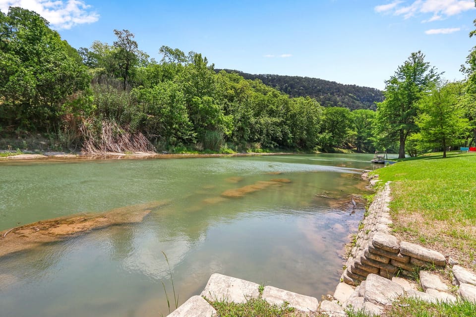 Stairs into the river provide easy access