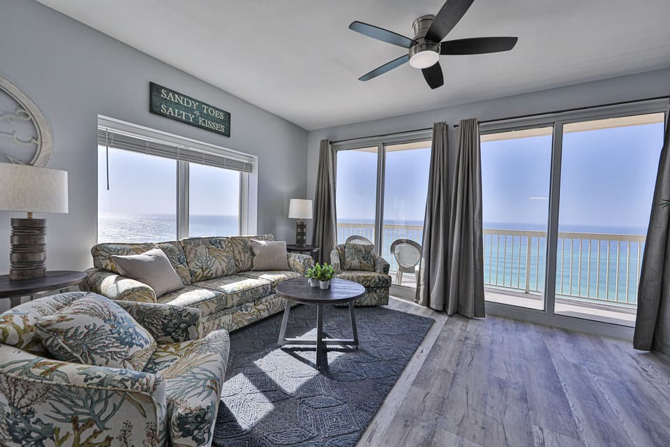 Gulf front living room.
