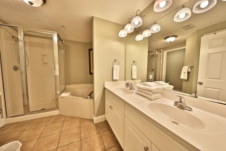 Master bathroom with shower and tub.