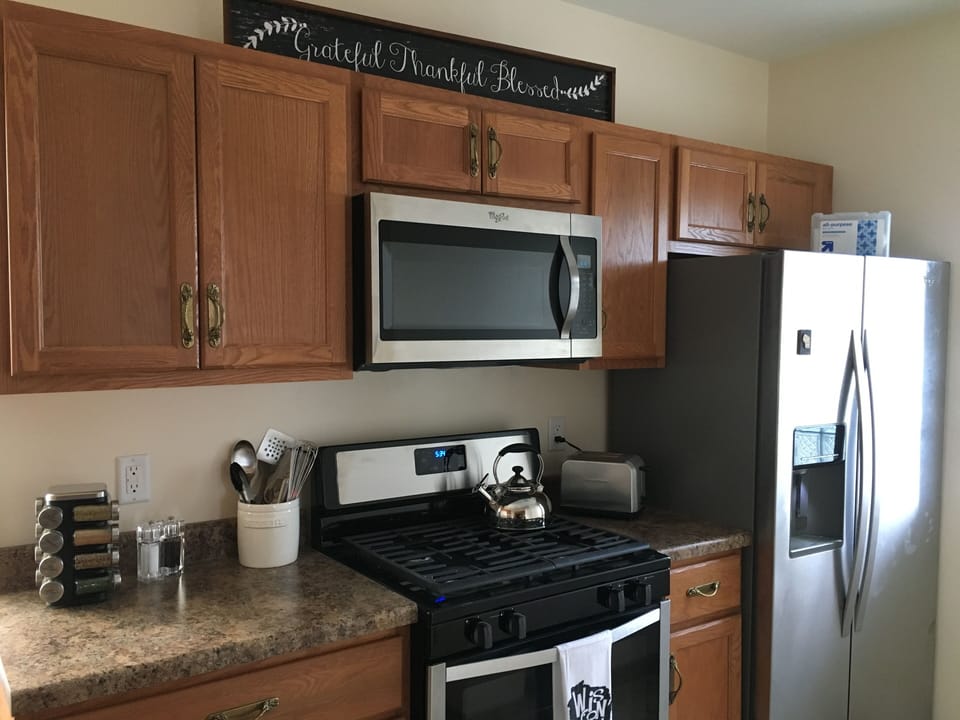 Completely updated kitchen with stainless steel appliances