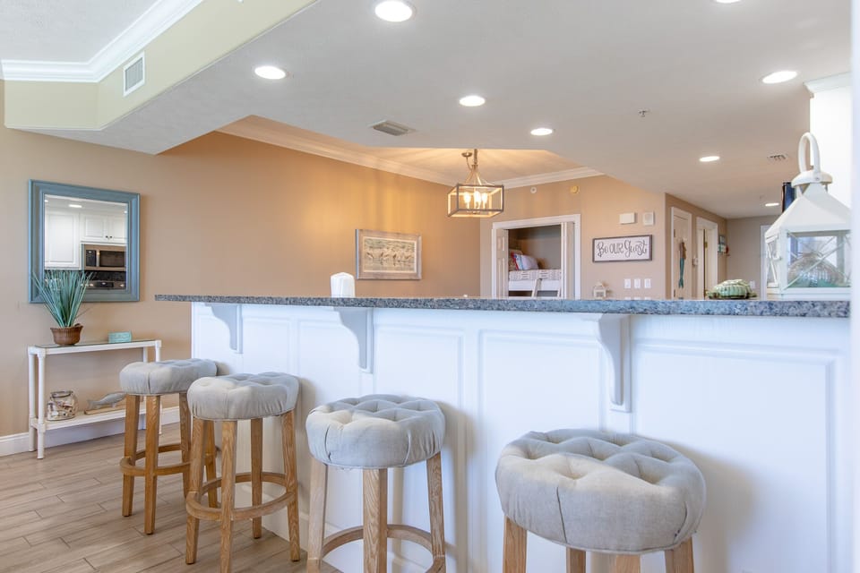 Bar seating.