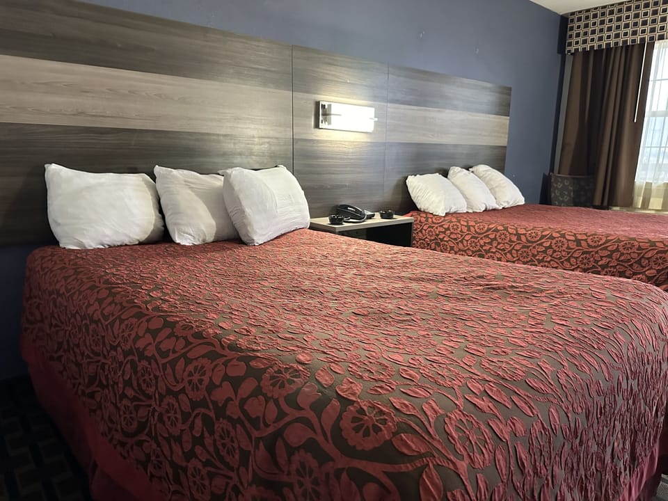 Desk, blackout drapes, iron/ironing board, free WiFi