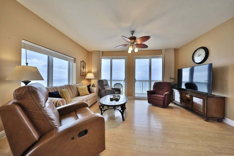 Gulf front living room.