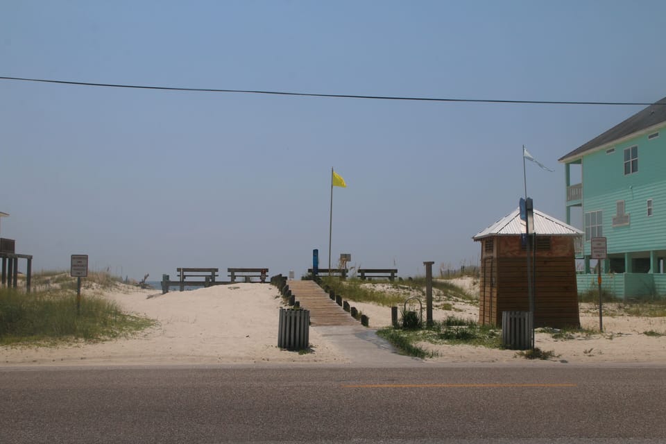 View from our Driveway to the beach access....