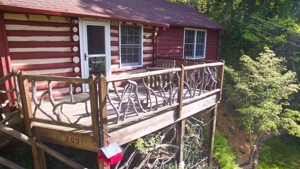 Outside deck with seating offers great views
