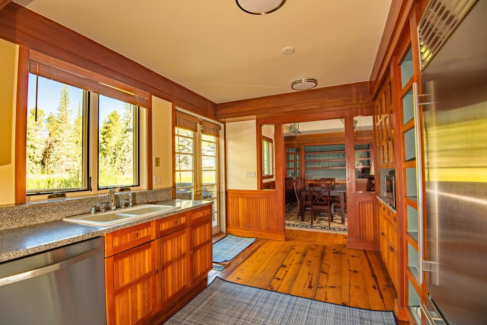 Kitchen view to dining area