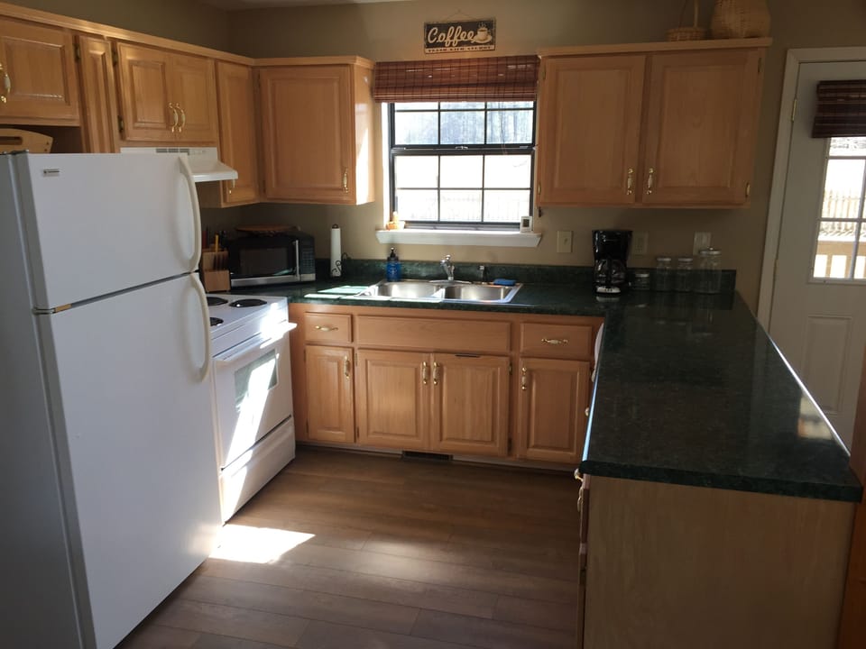 Kitchen in the Trout Chalet.