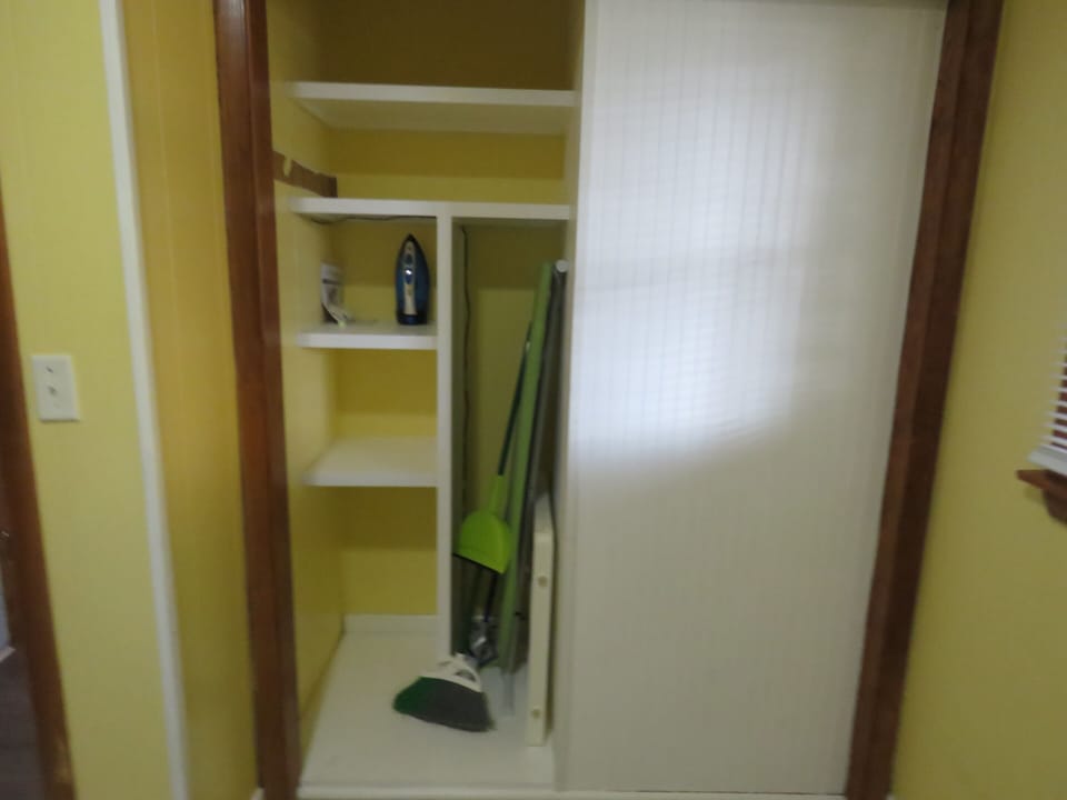 Laundry room closet has extra space and here is where you can find the "Extra's"