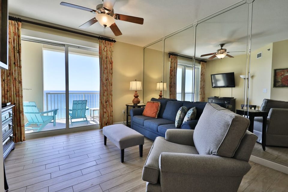 Gulf front living room.