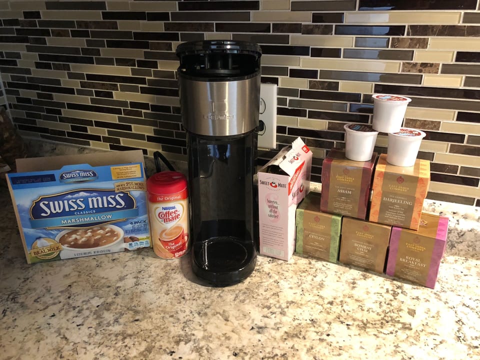 Complementary coffee and tea