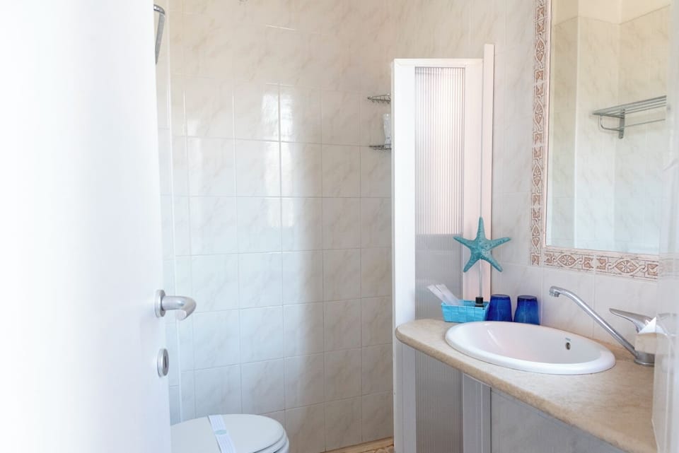 Shower, free toiletries, hair dryer, bidet