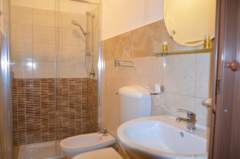 Free toiletries, hair dryer, bidet, towels