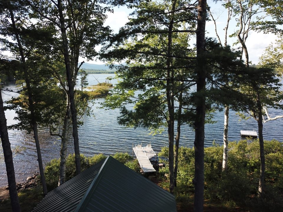 Drone view above the Lake Side Guests Cottage.