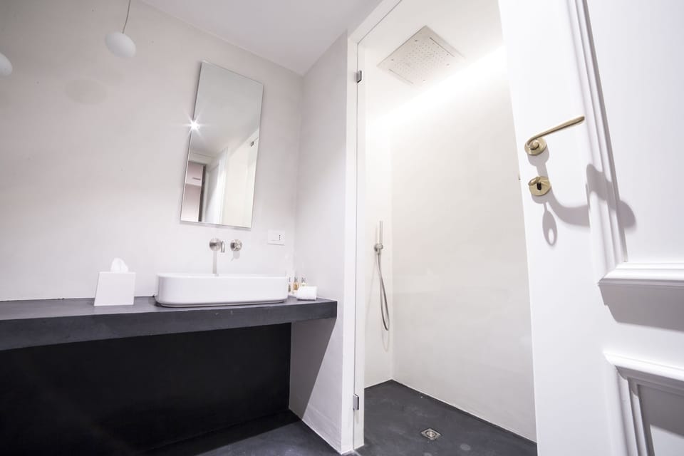 Design Suite, 1 King Bed with Sofa bed, Private Bathroom, Courtyard View | Bathroom | Shower, rainfall showerhead, free toiletries, hair dryer