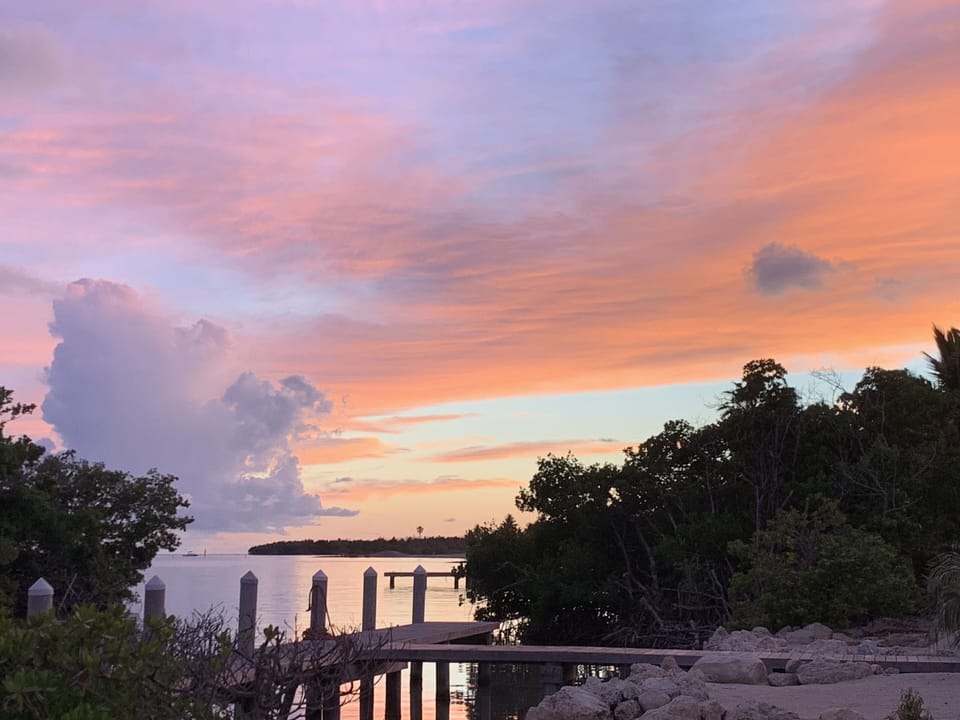 View from the house to the ocean, perfect sunset views.