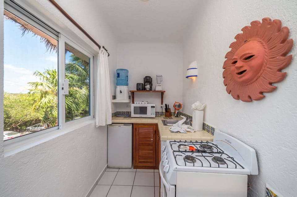 Honeymoon Studio Suite, Jetted Tub, Beachfront | Private kitchen | Mini-fridge, coffee/tea maker