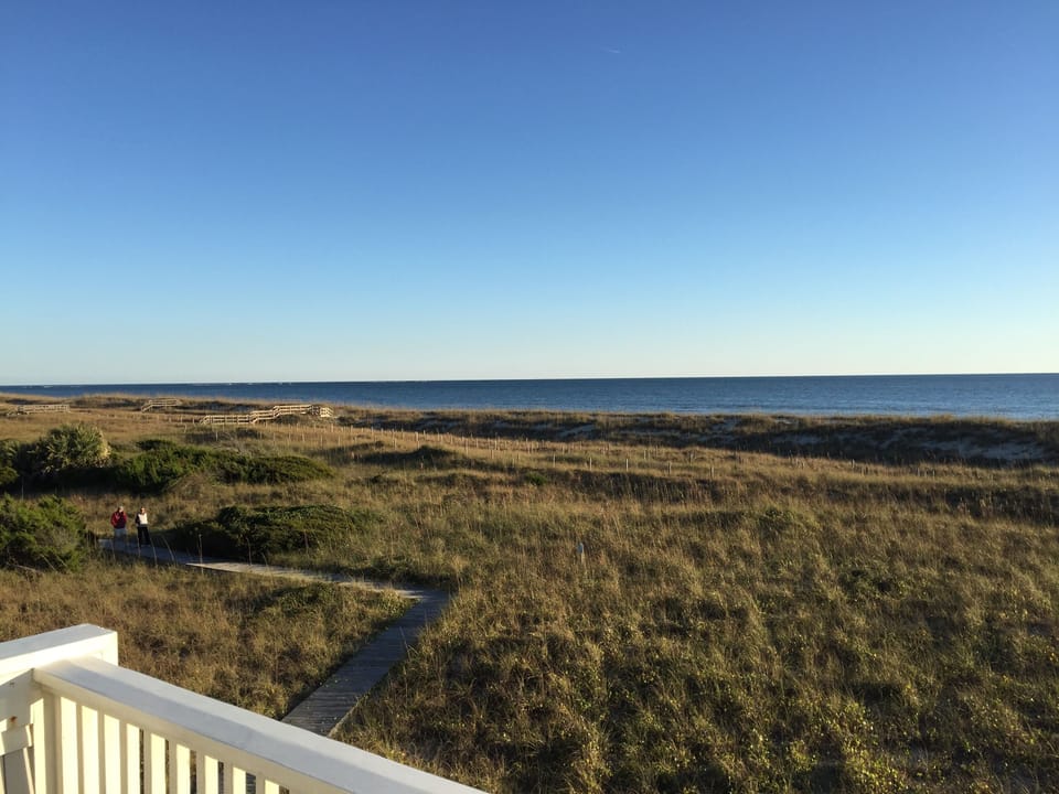 View from porch outside upstairs master bedroom looking towards frying pan shoal