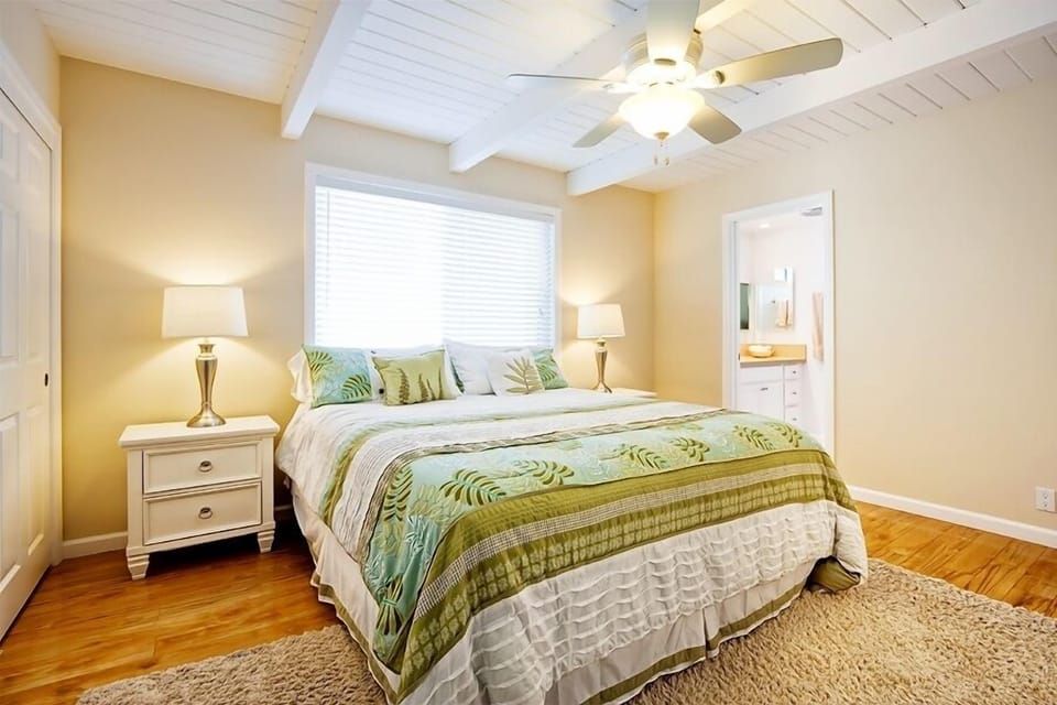 Primary bedroom with king bed