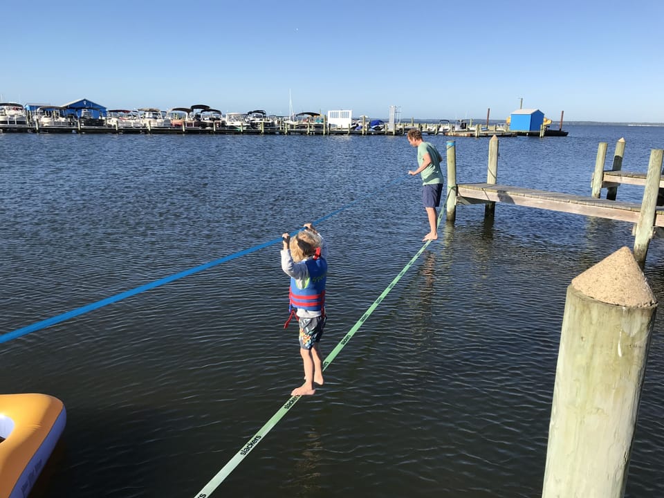Dock Fun
 crabbing,
 and playing around the bay