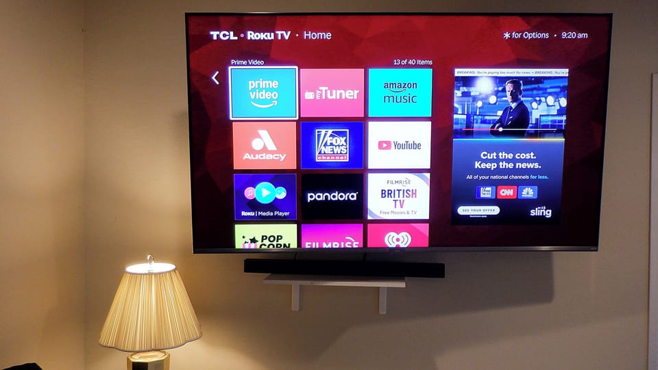 75inch HD TV with Surround Sound and Netflix.