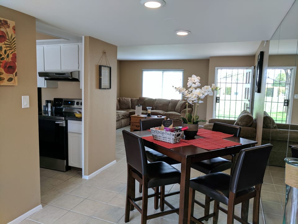 Table for 4 right off the kitchen. 