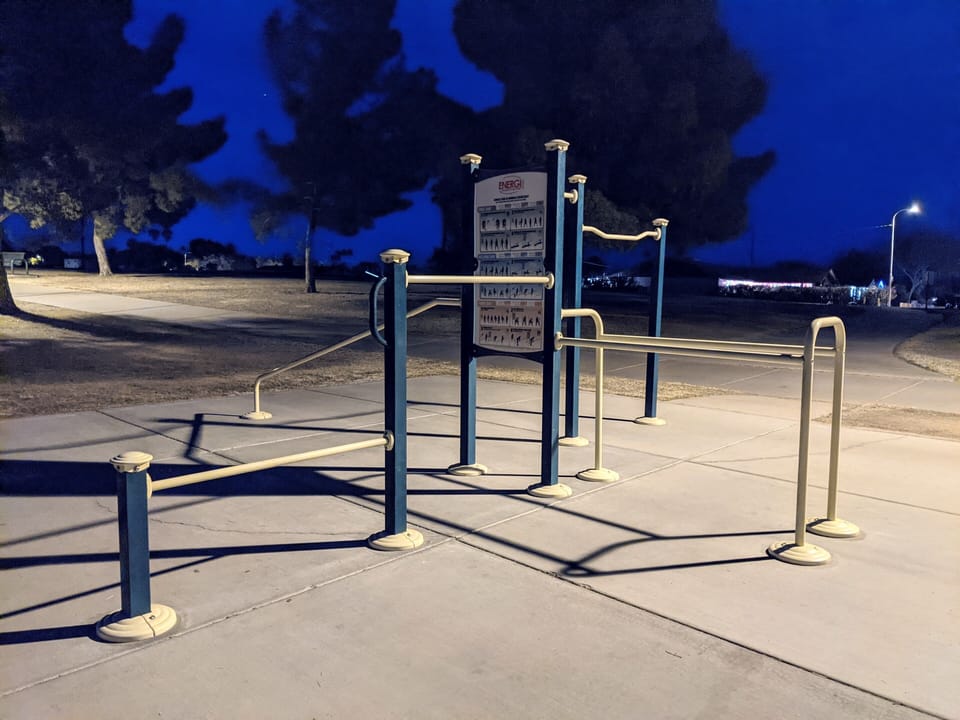 Exercise stations throughout the park.