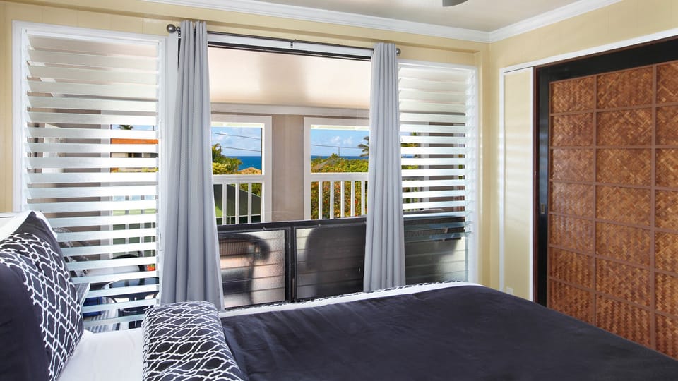Nalo Bungalow at Poipu Beach Suite B - Ocean View Bedroom - Parrish Kauai