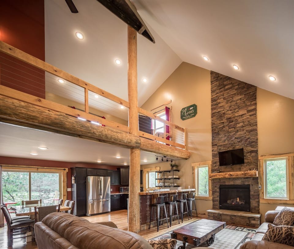 Soaring ceilings welcome you into the great room of Turkey Run