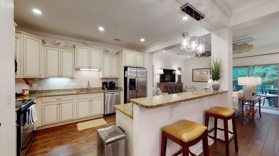 Extra bar stools to seat 8 total guests!