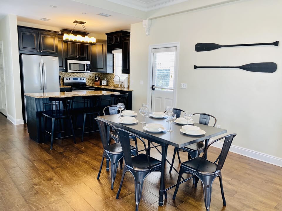 Plenty of seating at the bar or dining table!