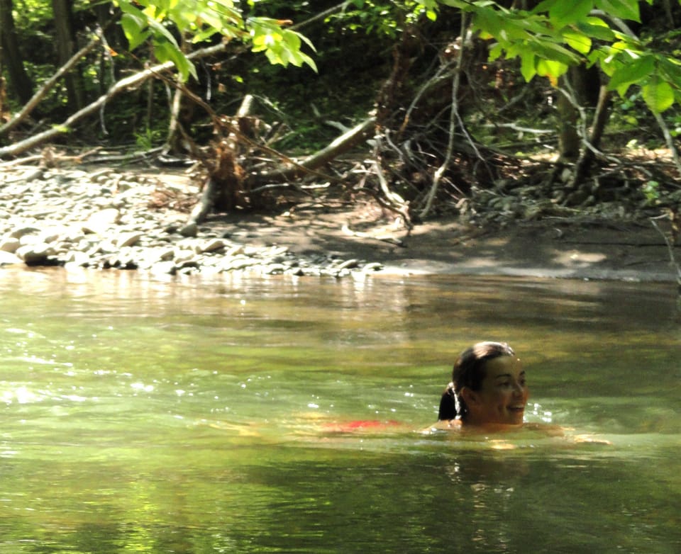 upstream swim hole hole that turns into an endless pool when the water is fast