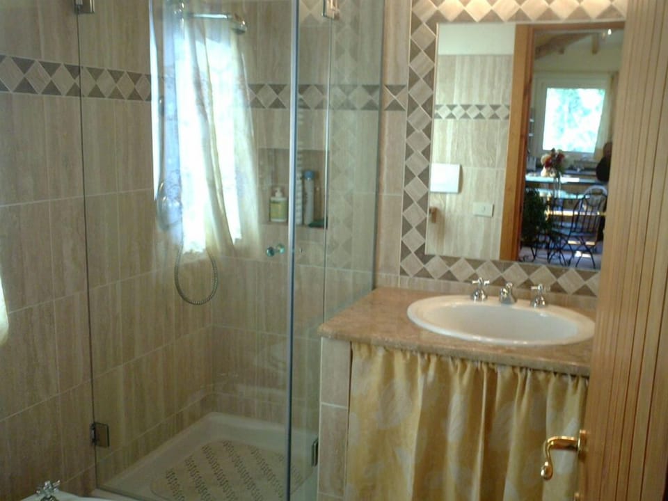 Shower, free toiletries, towels