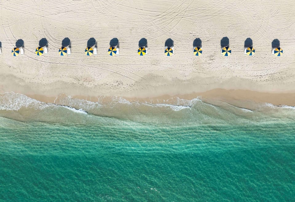 Private beach, white sand, beach cabanas, sun loungers